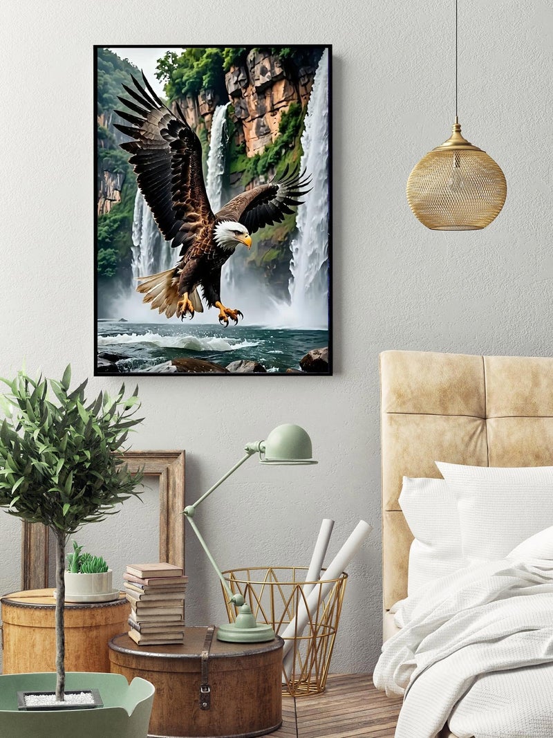 askkqtx Eagle Diamond Art Kits for Adults, Waterfall Diamond Painting Kits for Beginners, DIY 5D Full Drill Crystal Rhinestone Gem Art Craft Home Decor 12x16 Inch - Image 3