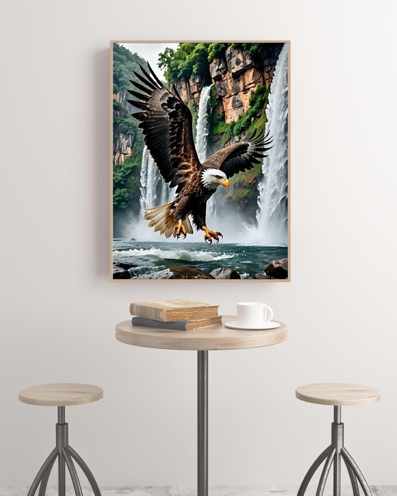 askkqtx Eagle Diamond Art Kits for Adults, Waterfall Diamond Painting Kits for Beginners, DIY 5D Full Drill Crystal Rhinestone Gem Art Craft Home Decor 12x16 Inch - Image 2