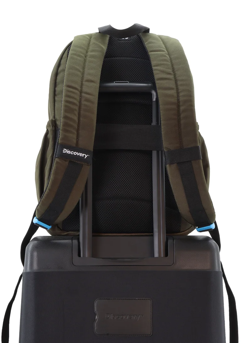 Discovery Discovery ICON Backpack 16.2L Khaki, Durable Lightweight Multi Compartment Travel Bag, Padded Laptop/Tablet Pocket RFID, Adjustable Strap With Luggage Fix Strap, Men Women School Outdoor