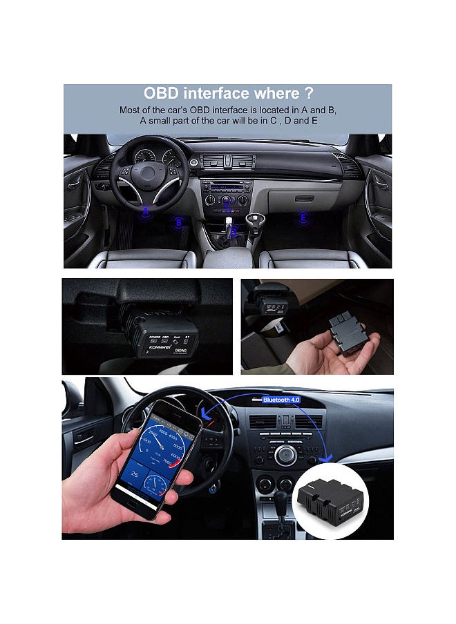 Konnwei - KW902 Mini BT 5.0 Wireless OBD-II Car Auto Diagnostic Scan Tools Car Detector Tester Scanner for IOS Android System - Image 1