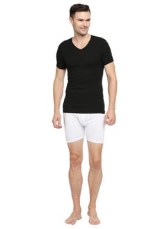 BYC MEN'S V-NECK COTTON UNDERSHIRT (PACK OF 3) - BLACK  - Image 2