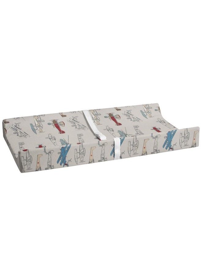Glenna Jean Fly By Diaper Changing Pad Grey Cover Airplane Print  - Image 2