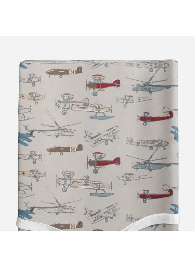 Glenna Jean Fly By Diaper Changing Pad Grey Cover Airplane Print  - Image 4