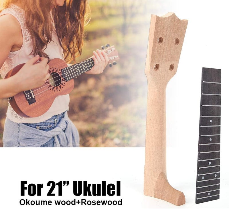 OUKA Ukulele Neck, Okoume Wood Ukulele Neck & Rosewood Fingerboard Musical Instrument Accessories (21 Inch) - Image 4