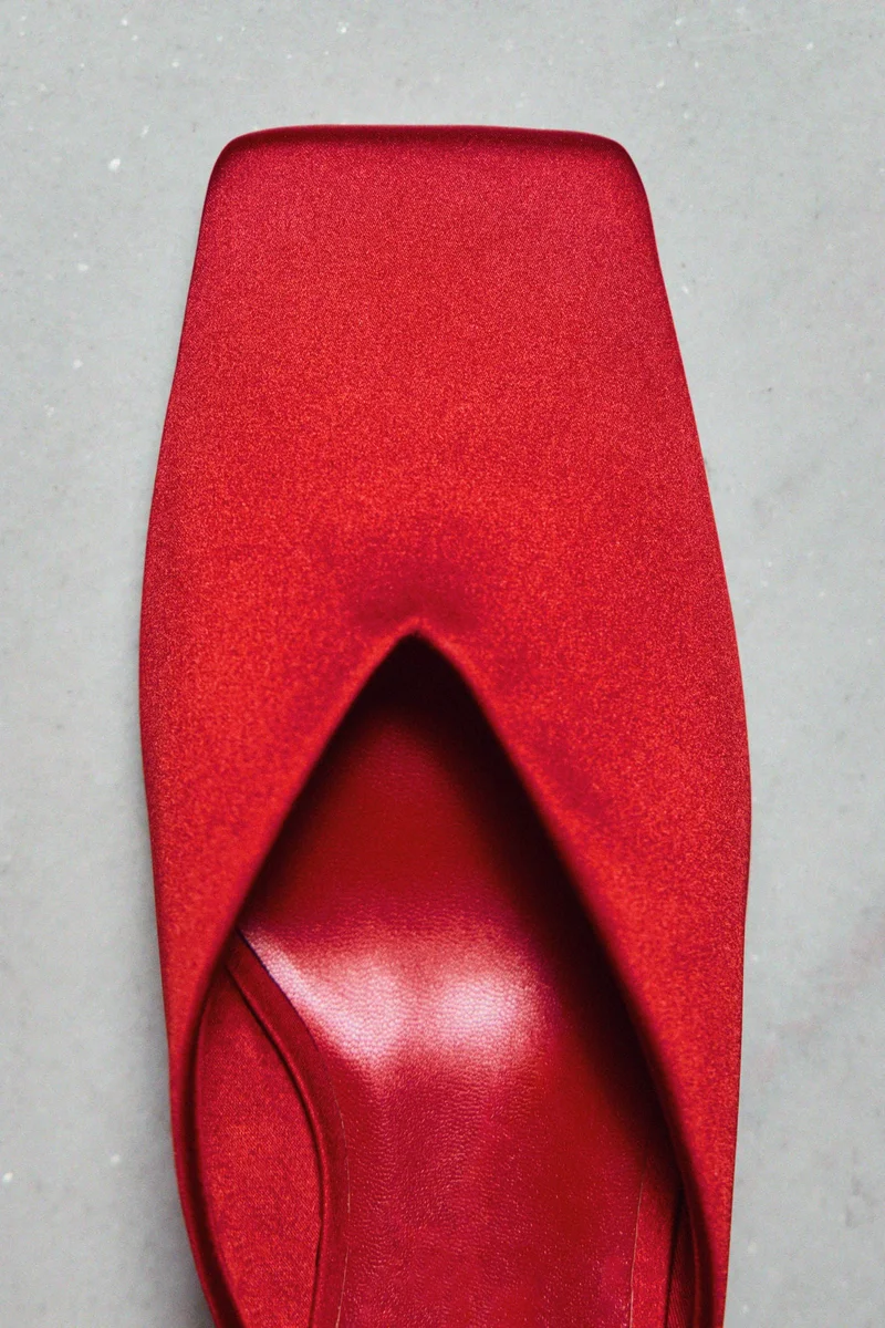 H&M Heeled Satin Mules