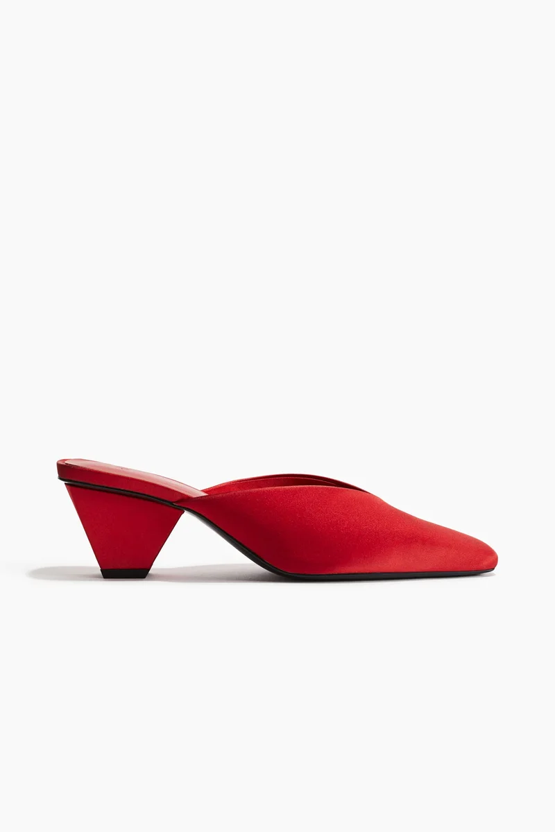H&M Heeled Satin Mules
