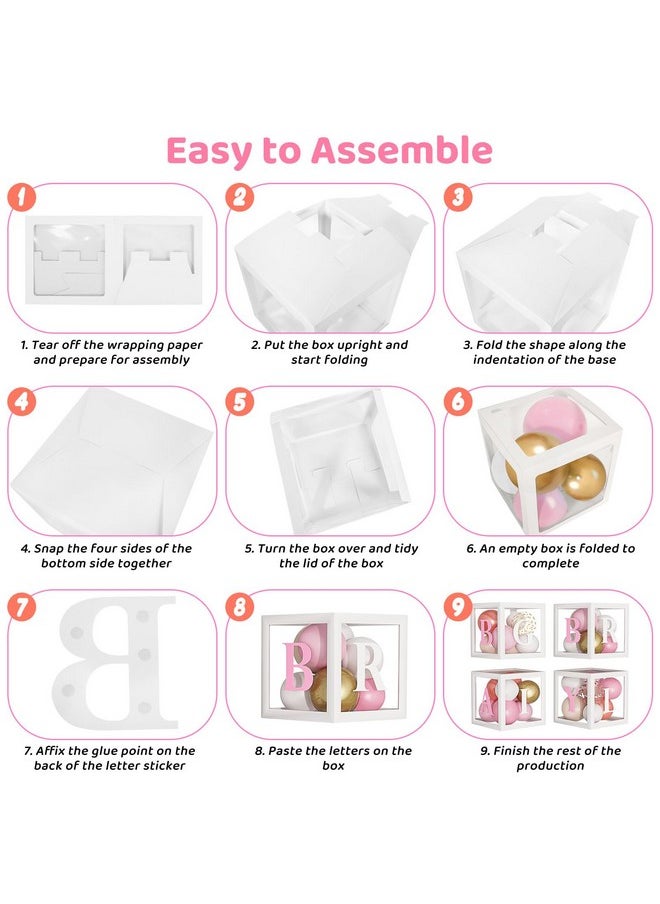 Amandir 142Pcs Baby Shower Decoration For Girl Rose Gold Pink Balloon Garland Kit 4Pcs Baby Balloon Block Boxes With Letters For Birthday Party Supplies Gender Reveal Decor  - Image 5
