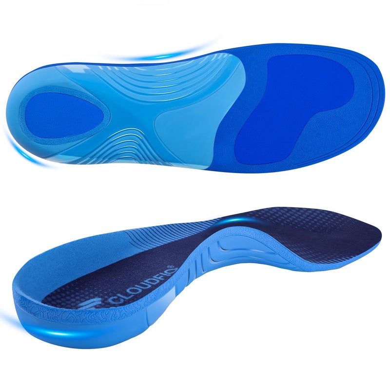 Cloudflo Plantar Fasciitis Insoles for Men Women,High Arch Support for Pain Relief,Shoe Inserts Orthotic for Flat Feet,Work Boot Insoles for Shock Absorbing Inserts (Fit for Standing All Day) B-S - Image 1