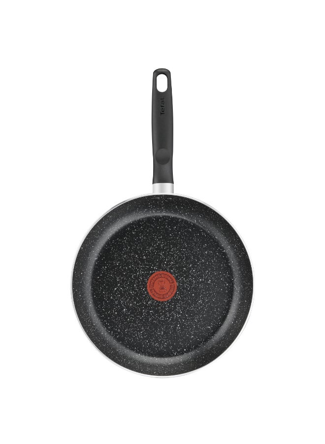 TEFAL Dark Stone | 7 pc set | Non-stick Cookware | Safe coating | Heat indicator | Ergonomic handles | Glass lid | Gas | Electric | Ceramic hobs | 2 Years Warranty | B491S785 Marble - Black Whith Grey Dots Su Marble - Black Whith Grey Dots Su - Image 2