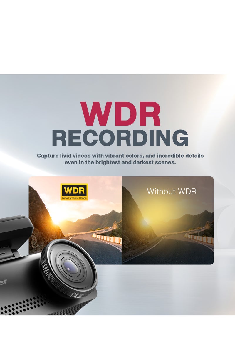 Pioneer Dash Camera VREC-Z820DC | 4K Front, HD Rear Camera | STARVIS Sensor | A.I Night Vision | 7.2cm Screen | ADAS Alerts | GPS Logging - Image 3