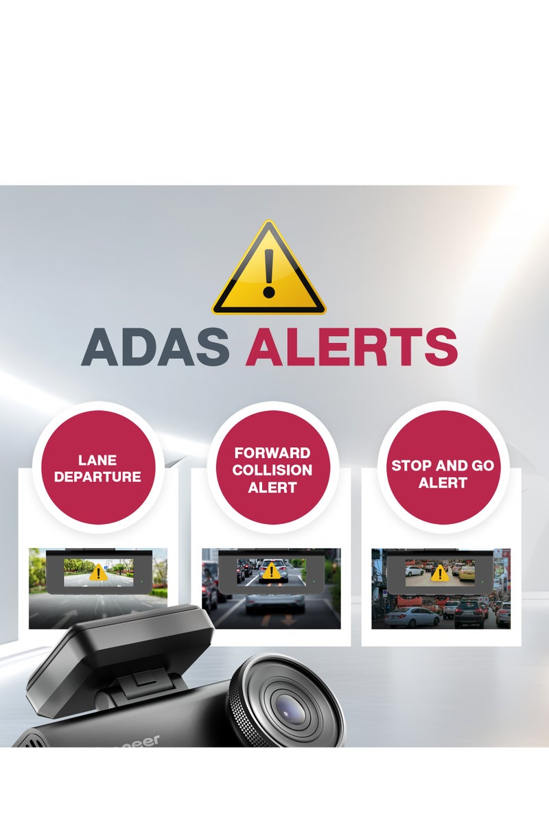 Pioneer Dash Camera VREC-Z820DC | 4K Front, HD Rear Camera | STARVIS Sensor | A.I Night Vision | 7.2cm Screen | ADAS Alerts | GPS Logging - Image 4