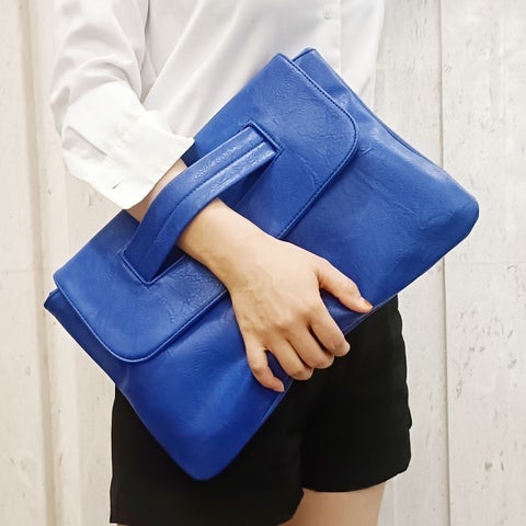 2023 New PU Shoulder Bag with Large Capacity Blue
