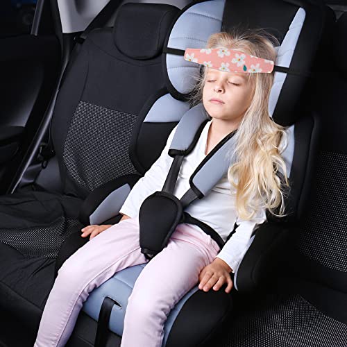 Hestya 2 Pieces Baby Car Seat Head Straps, Carseat Head Support for Toddler Holder Band Headrest, Stroller Sleeping Headrest Neck Relief for Kids Children Toddler Infant(Classic Flower) - Image 5