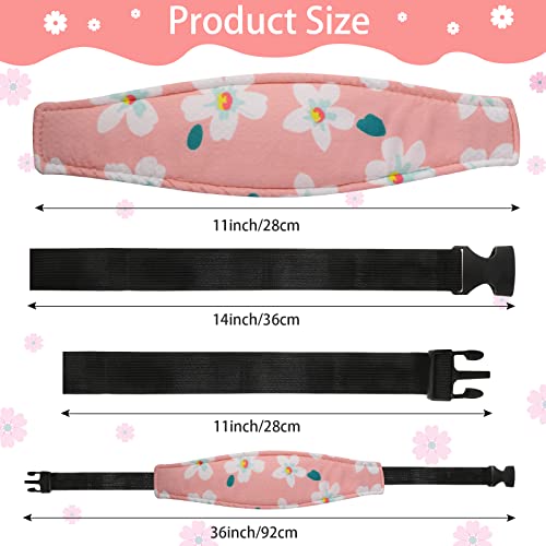 Hestya 2 Pieces Baby Car Seat Head Straps, Carseat Head Support for Toddler Holder Band Headrest, Stroller Sleeping Headrest Neck Relief for Kids Children Toddler Infant(Classic Flower) - Image 3
