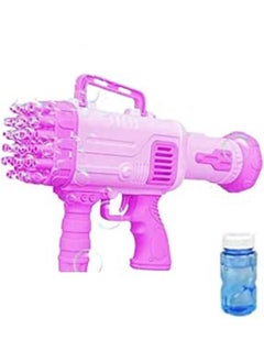 KIDSWAY Plastic Bubble 32 Holes Toy Bubble Maker Bubble Machine [Battery Operated/NOT Included] Big Size, Machine with Bubble Solution, Bubble Makers for Kids. [Pack of 1] (Pink)