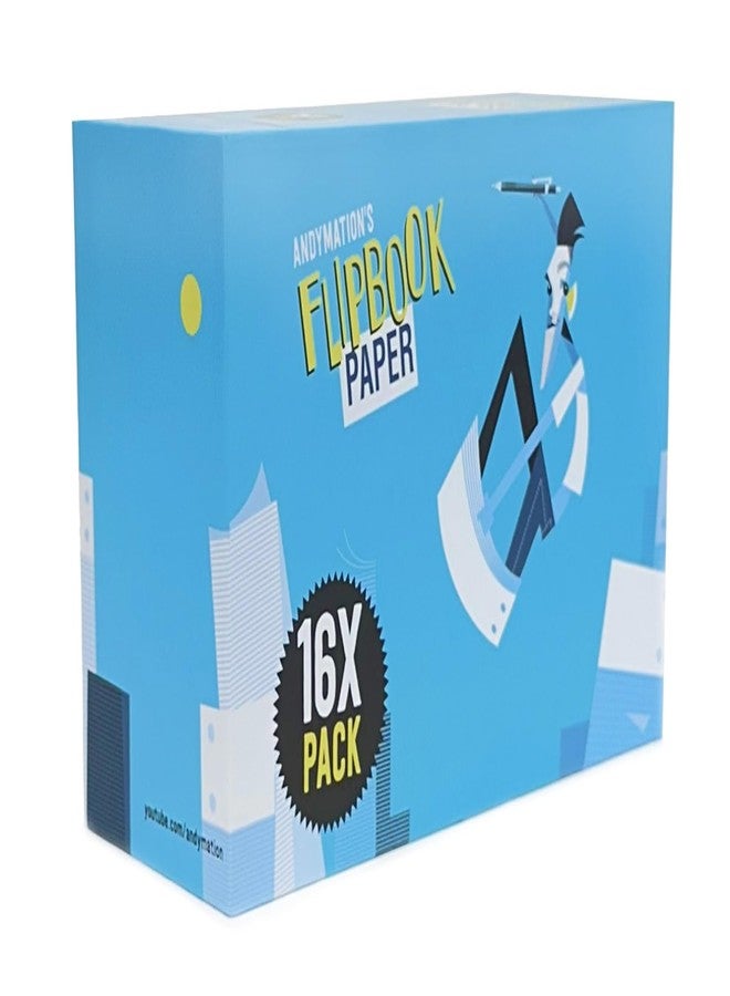ANDYMATION 16X Flipbook Paper Pack, Refill Paper Sheets for All Andymation Flipbook Kits, Premium pre-drilled Sheets for Perfect Registration, Snap Screws, Enough for 16 Flipbooks. - Image 1
