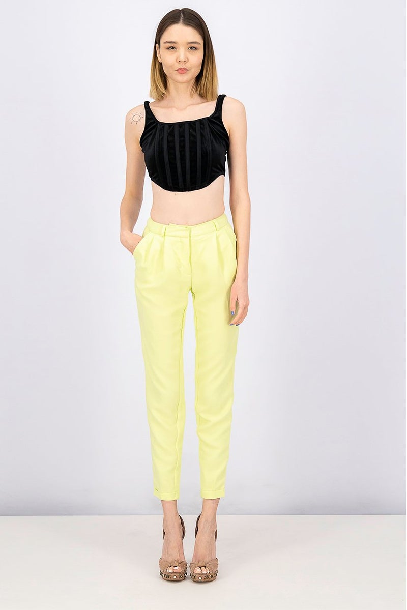 Mohito Women Front Pocket Casual Pants, Apple Green - Image 3