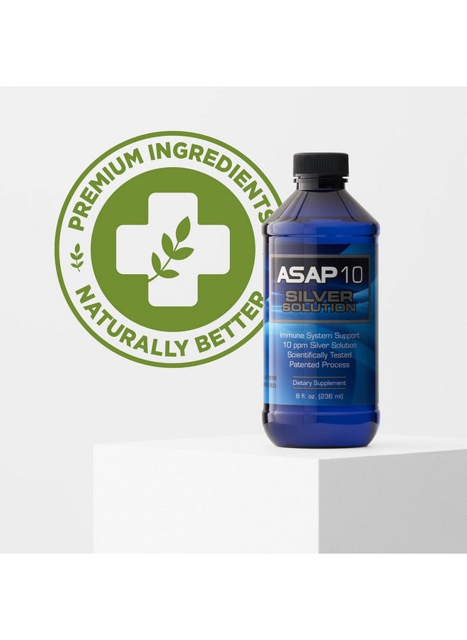 American Biotech Labs - American Biotech Labs - ASAP 10 Silver Solution - Immune System Support, 10 Ppm Colloidal Silver Liquid Silver Solution Daily Immune Support Supplement with Silversol Technology - 8fl Oz - Image 1