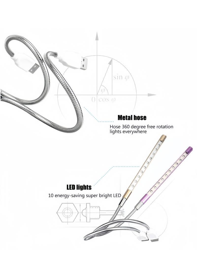 Generic Mini Desk Reading USB LED Light Silver 16.5 cm  - Image 3