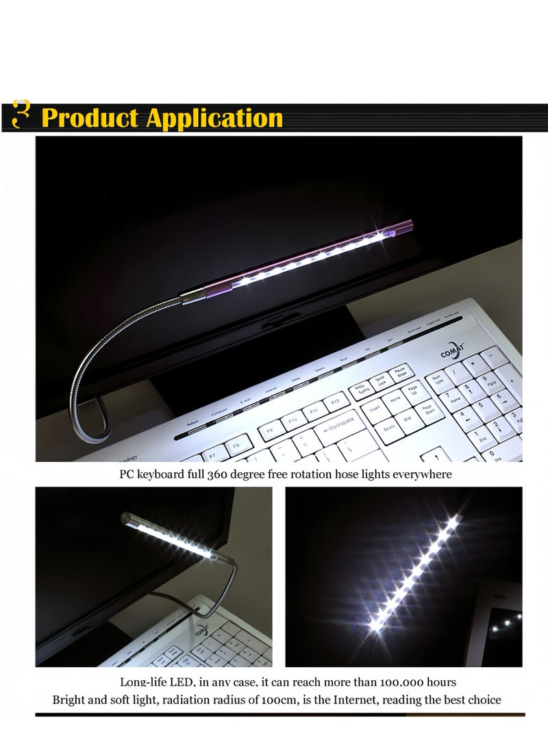 Generic Mini Desk Reading USB LED Light Silver 16.5 cm  - Image 4