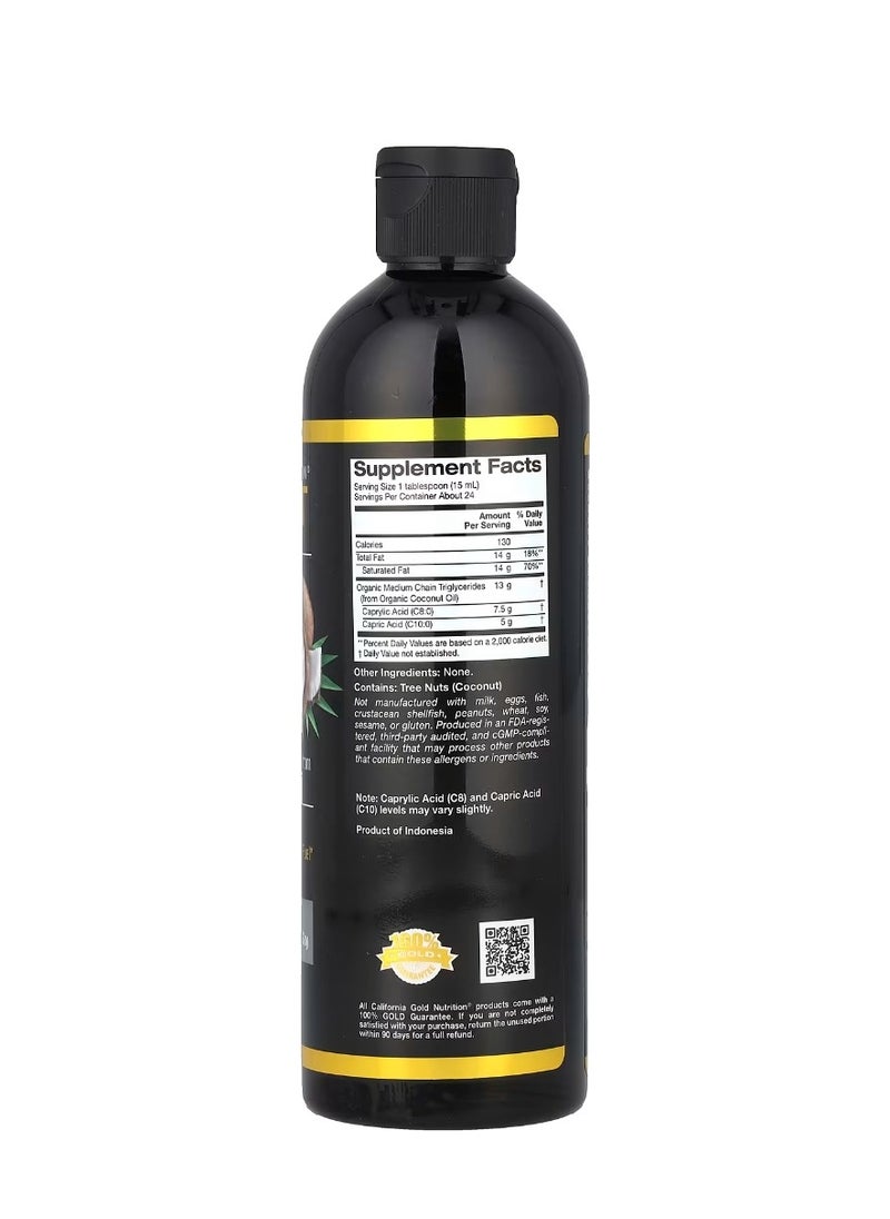 California Gold Nutrition Sport Organic MCT Oil Unflavored 12 fl oz (355 ml)  - Image 2