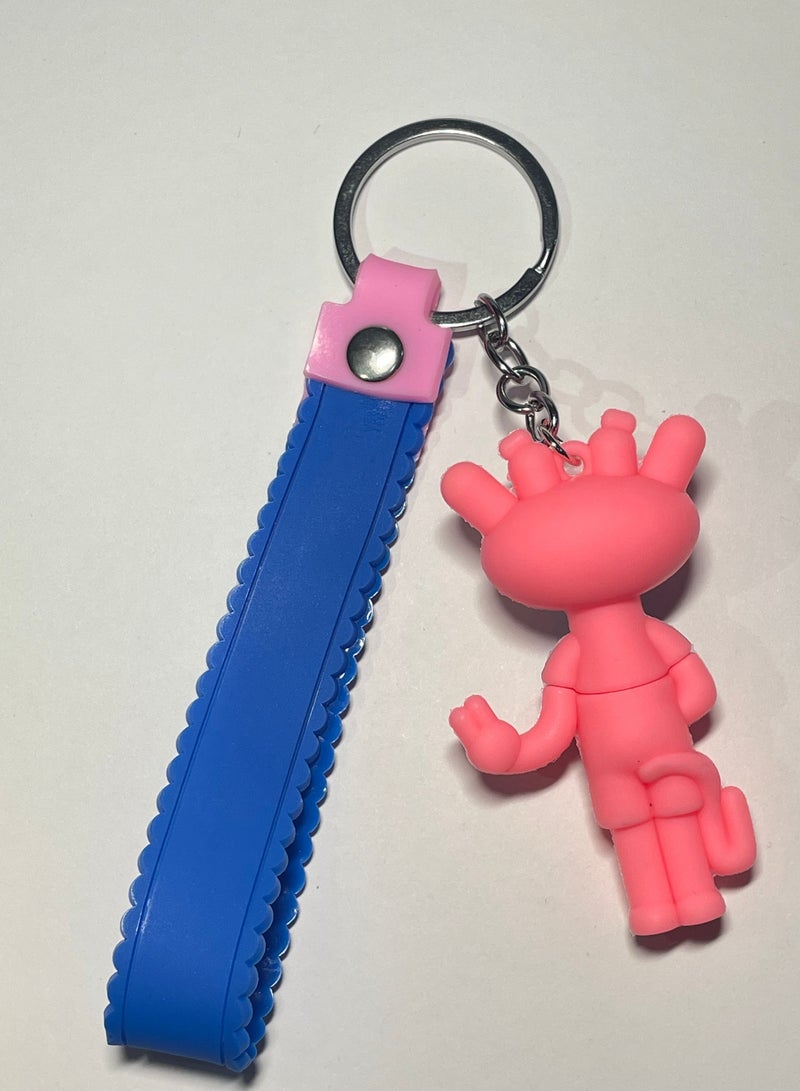 Generic Distinguished cartoon keychain cute accessory pink panther keychain with ribbon suitable for car purse and bag cute creative gift  - Image 2