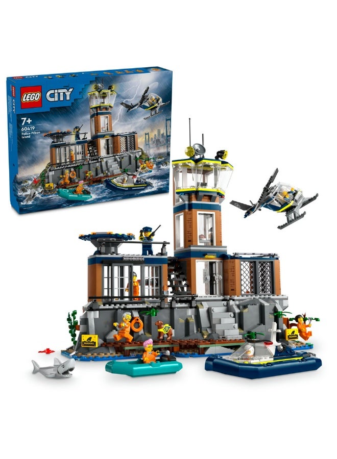 LEGO City Police Prison Island with Helicopter Toy 60419 (Age 7+, 980 Pieces) - Image 1