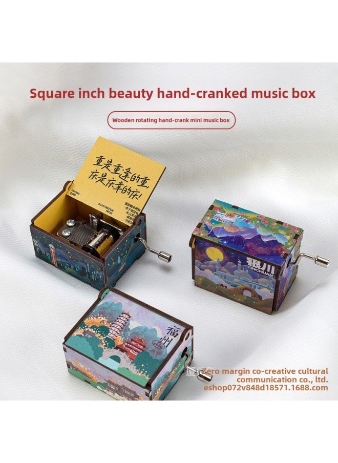 Original Xiamen Fuzhou Xi 'an Chengdu Qingdao Chongqing Hand Music Box Music Bell Music Box Tourist Souvenirs-Color:Huangshan 2-Dimensions:61mm*50mm*40mm  - Image 2