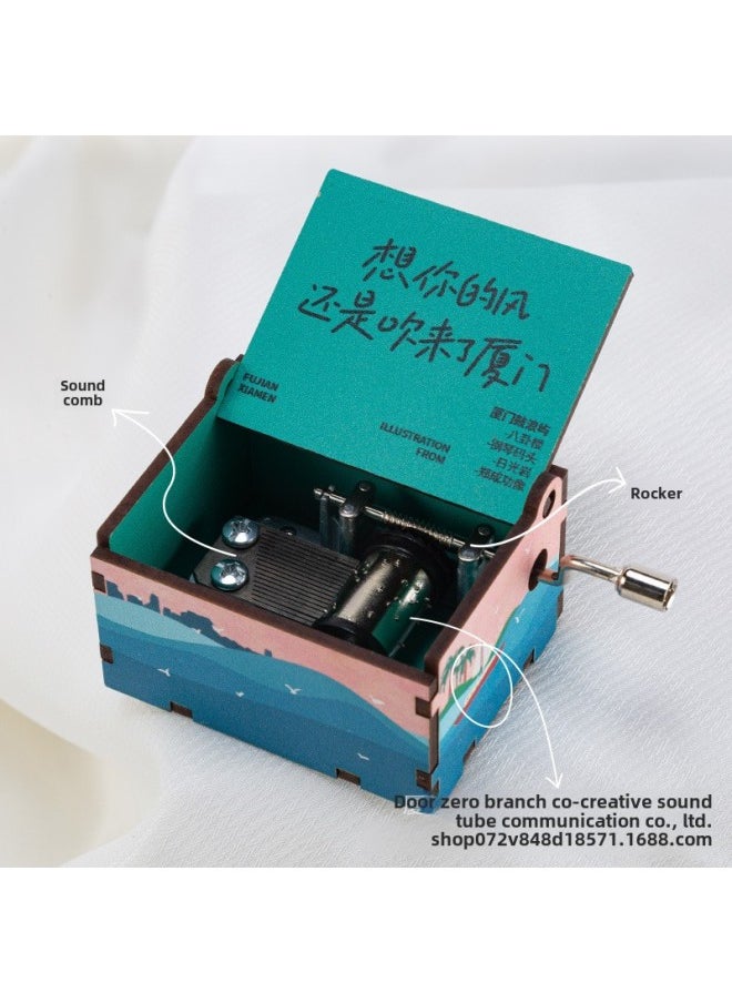Original Xiamen Fuzhou Xi 'an Chengdu Qingdao Chongqing Hand Music Box Music Bell Music Box Tourist Souvenirs-Color:Huangshan 2-Dimensions:61mm*50mm*40mm  - Image 4