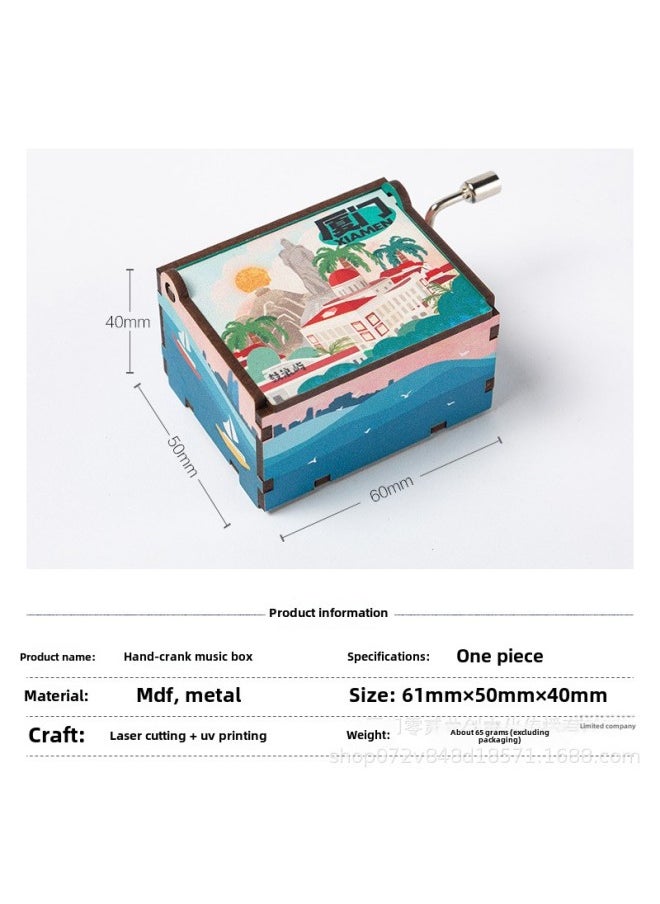 Original Xiamen Fuzhou Xi 'an Chengdu Qingdao Chongqing Hand Music Box Music Bell Music Box Tourist Souvenirs-Color:Huangshan 2-Dimensions:61mm*50mm*40mm  - Image 3