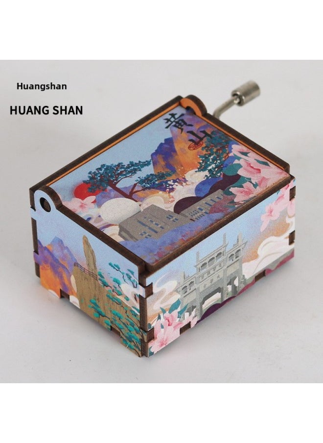 Original Xiamen Fuzhou Xi 'an Chengdu Qingdao Chongqing Hand Music Box Music Bell Music Box Tourist Souvenirs-Color:Huangshan 2-Dimensions:61mm*50mm*40mm  - Image 1