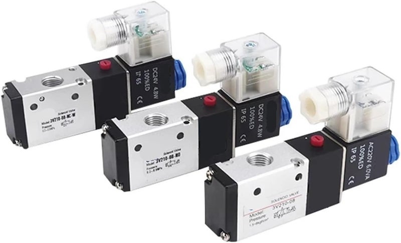 3V210-08 3 Way 2 Position 1/4" NO NC Pneumatic Solenoid Valve Air Directional Control DC12V DC24V AC110V AC220V(3V210-08-NO and 4mm,AC220V) - Image 3