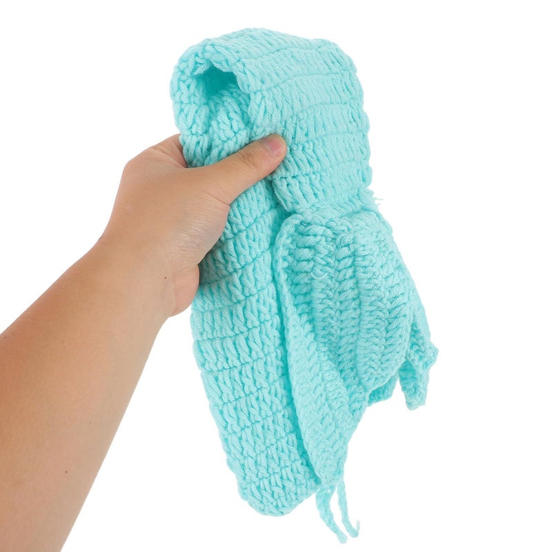 Green Handmade Crochet Mermaid Tail And Headband Set For Newborn Girl Photoshoot - Image 5