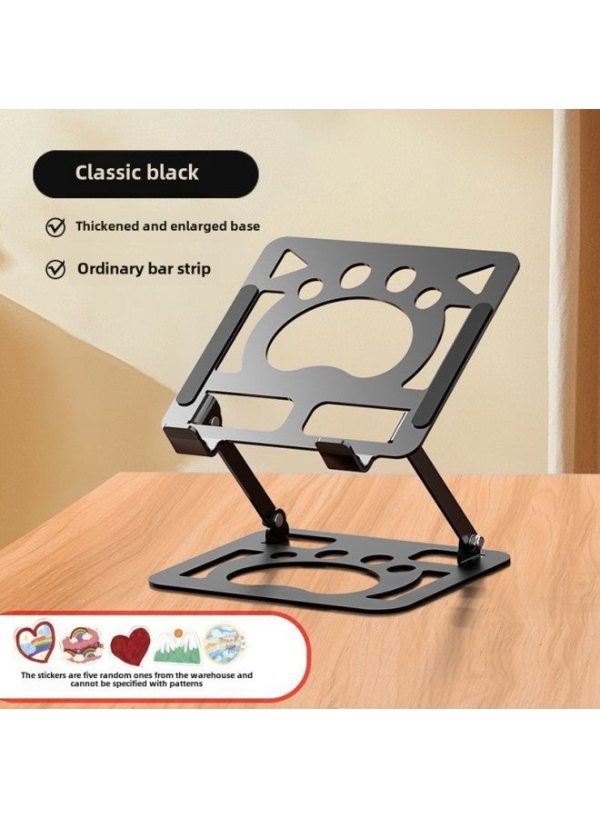 Laptop Stand Metal Tablet Support Stand Portable Lifting Height Increasing Desktop Office Adjustable Multifunctional-Color:/carbon Steel Noble Black Computer Stand + 5 Ins Stickers  - Image 1
