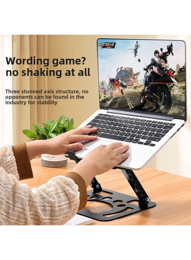 Laptop Stand Metal Tablet Support Stand Portable Lifting Height Increasing Desktop Office Adjustable Multifunctional-Color:/carbon Steel Noble Black Computer Stand + 5 Ins Stickers  - Image 5