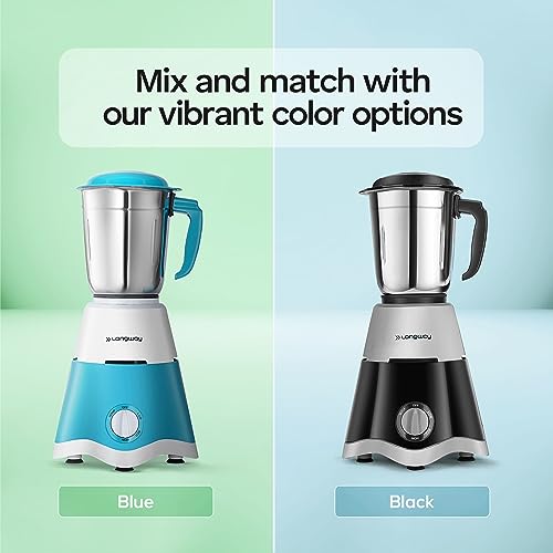 Longway Super Dlx Juicer Mixer Grinder | Up to 750 Watt Powerful Motor | 4 Jars for Grinding, Mixing, Juicing | 2 Year Warranty | Blue & White - Image 5