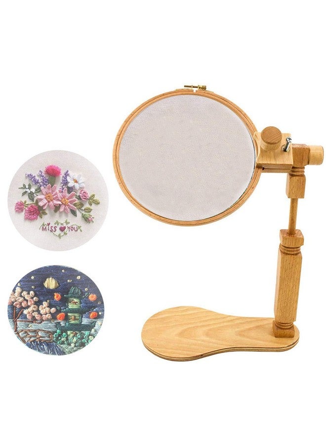 TAPBULL Rotated Embroidery Frame Stand Wooden Embroidery Frame Rotatable Hoop For Most Size Art Craft Handy Sewing Christmas Decorations Of Hoops (1)  - Image 1