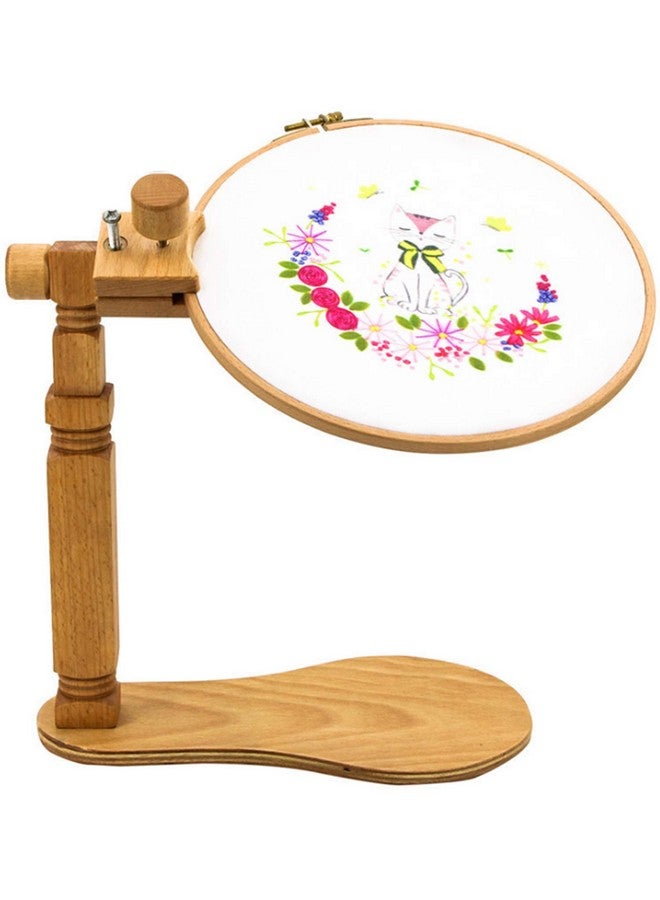 TAPBULL Rotated Embroidery Frame Stand Wooden Embroidery Frame Rotatable Hoop For Most Size Art Craft Handy Sewing Christmas Decorations Of Hoops (1)  - Image 4