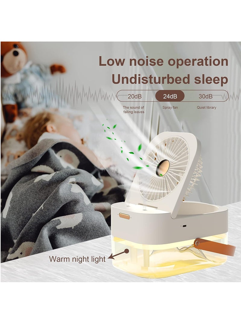 Loquat Rechargeable Portable Air Conditioner Fan Mini Evaporative Air Cooler with 7 Colors LED Light 1/2/3 H Timer 3 Wind Speeds and 3 Spray Modes for Office Home - Image 4