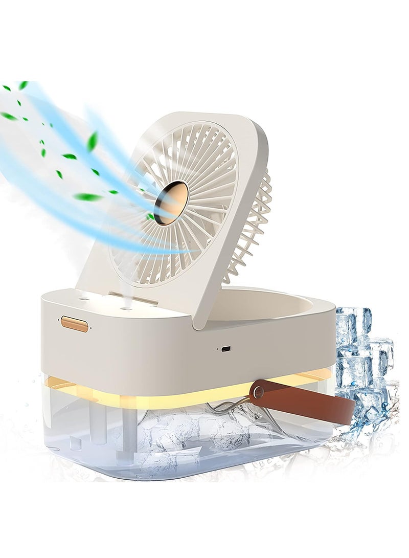 Loquat Rechargeable Portable Air Conditioner Fan Mini Evaporative Air Cooler with 7 Colors LED Light 1/2/3 H Timer 3 Wind Speeds and 3 Spray Modes for Office Home - Image 1