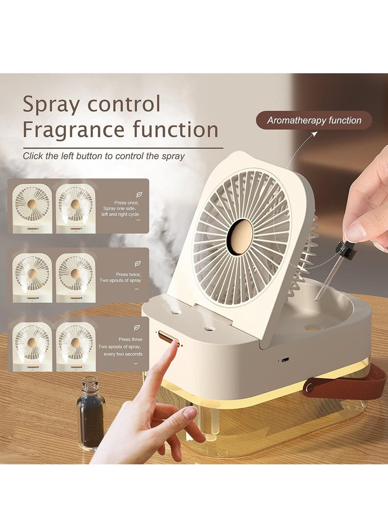 Loquat Rechargeable Portable Air Conditioner Fan Mini Evaporative Air Cooler with 7 Colors LED Light 1/2/3 H Timer 3 Wind Speeds and 3 Spray Modes for Office Home - Image 2