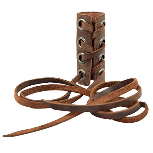 Hide & Drink Hide Drink Set of 2 Hair Ties for Women PonytailBraid Holder Wraps Deadlock Accessories for Ladies Full Grain Leather Handmade Bourbon Brown - Image 3