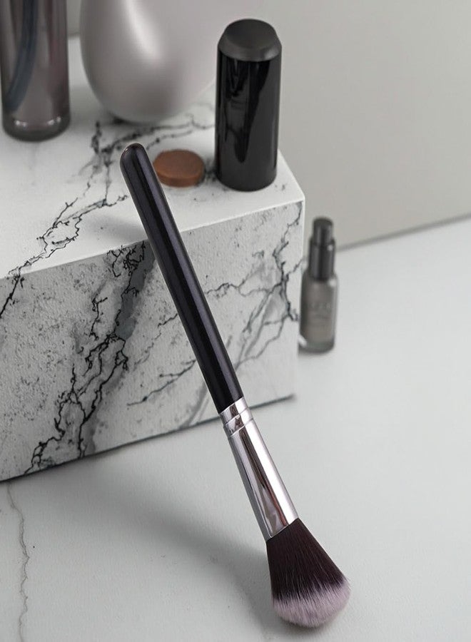 IPRESTA Angled Blush Brush Black Shinny Wood Handle Brush for Contour, Blush and Bronzer Makeup Application (F09) - Image 5
