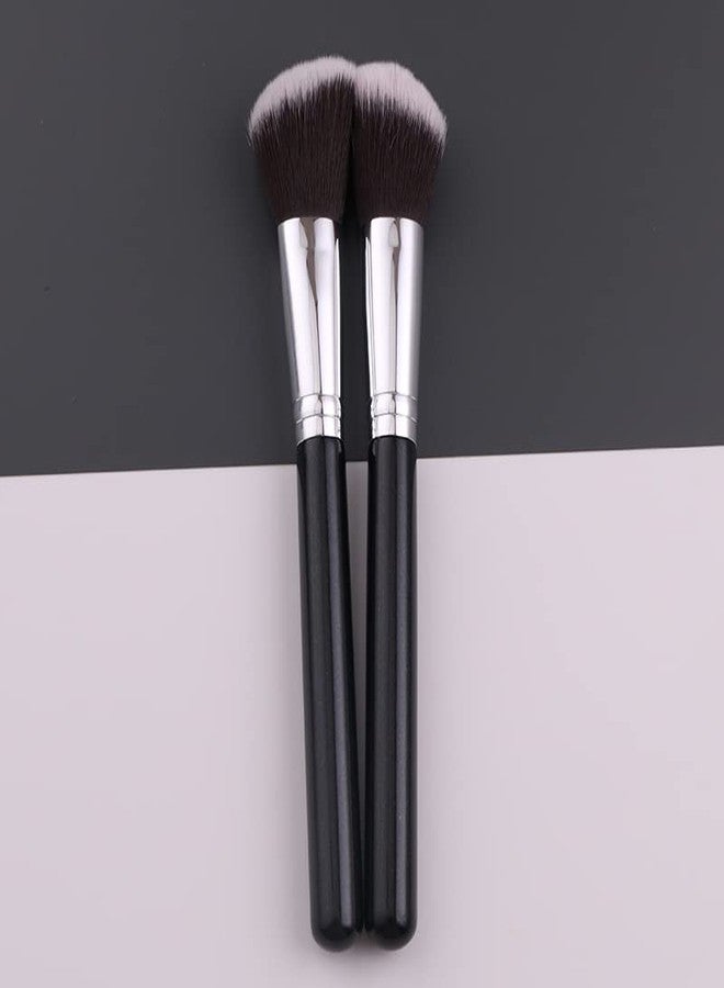 IPRESTA Angled Blush Brush Black Shinny Wood Handle Brush for Contour, Blush and Bronzer Makeup Application (F09) - Image 4