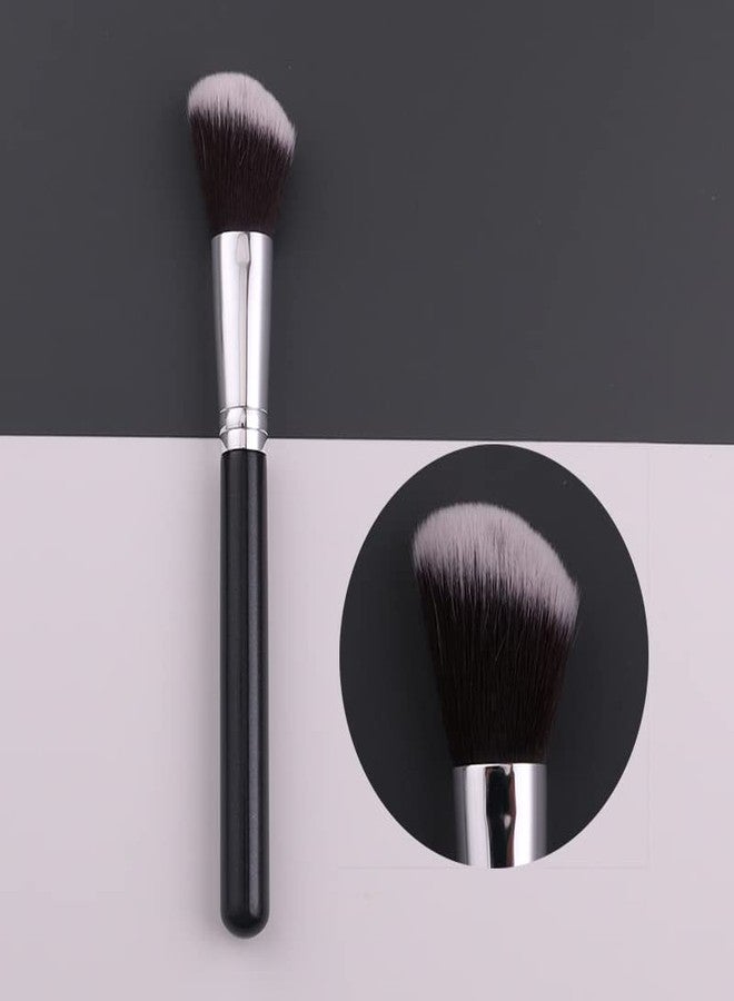 IPRESTA Angled Blush Brush Black Shinny Wood Handle Brush for Contour, Blush and Bronzer Makeup Application (F09) - Image 3