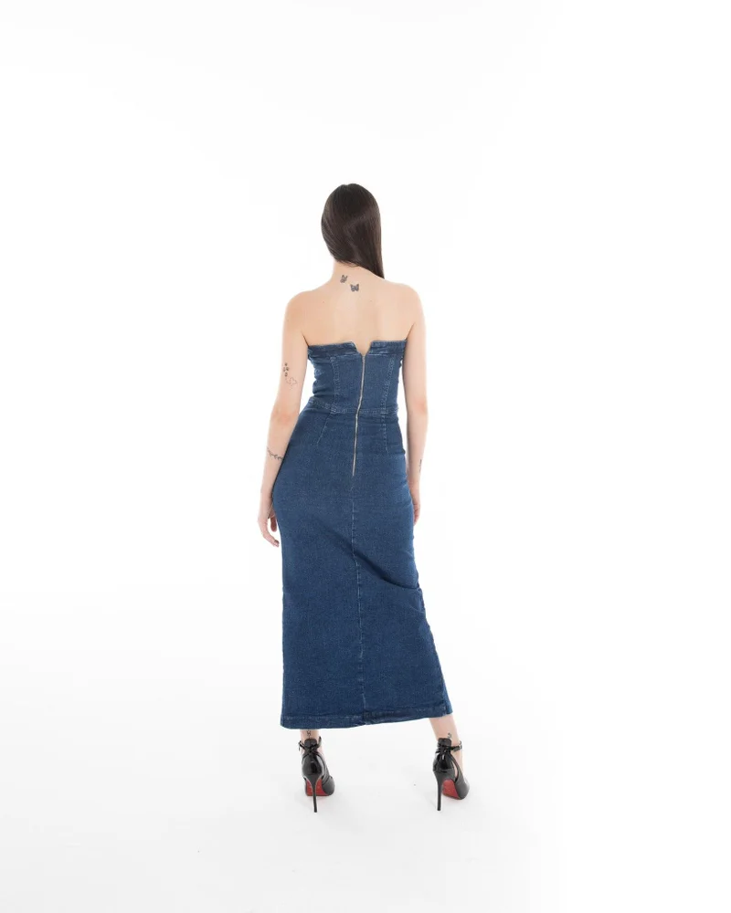 فلاش موب نيشن FM Strapless Denim Maxi Dress