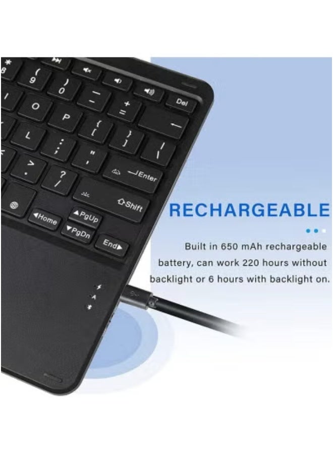 JAJEEK TouchPad Keyboard Case for Xiaomi Mi Pad 5 Pro 11 Inch | Magnetic Bluetooth Keyboard with Leather Stand Cover | Lightweight Wireless Keyboard Case for Mi Pad 5 / 5 Pro | Detachable, Durable, Slim Fit Protection Cover for Xiaomi Tablets - Black - Image 3