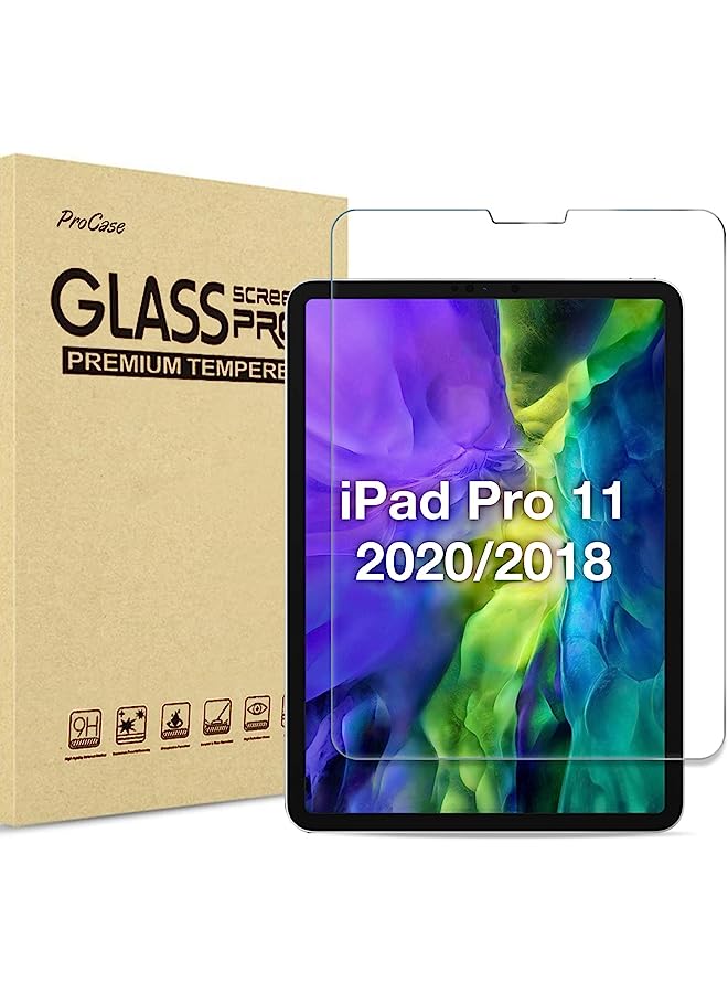 Procases Ipad Pro 11 Screen Protector 2022 2021 2020 2018, Tempered Glass Screen Film Guard Screen Protector For Ipad Pro 11 4Th 2022/3Rd Gen 2021 /2Nd Gen 2020/ 1St Gen 2018 -Clear - Image 1