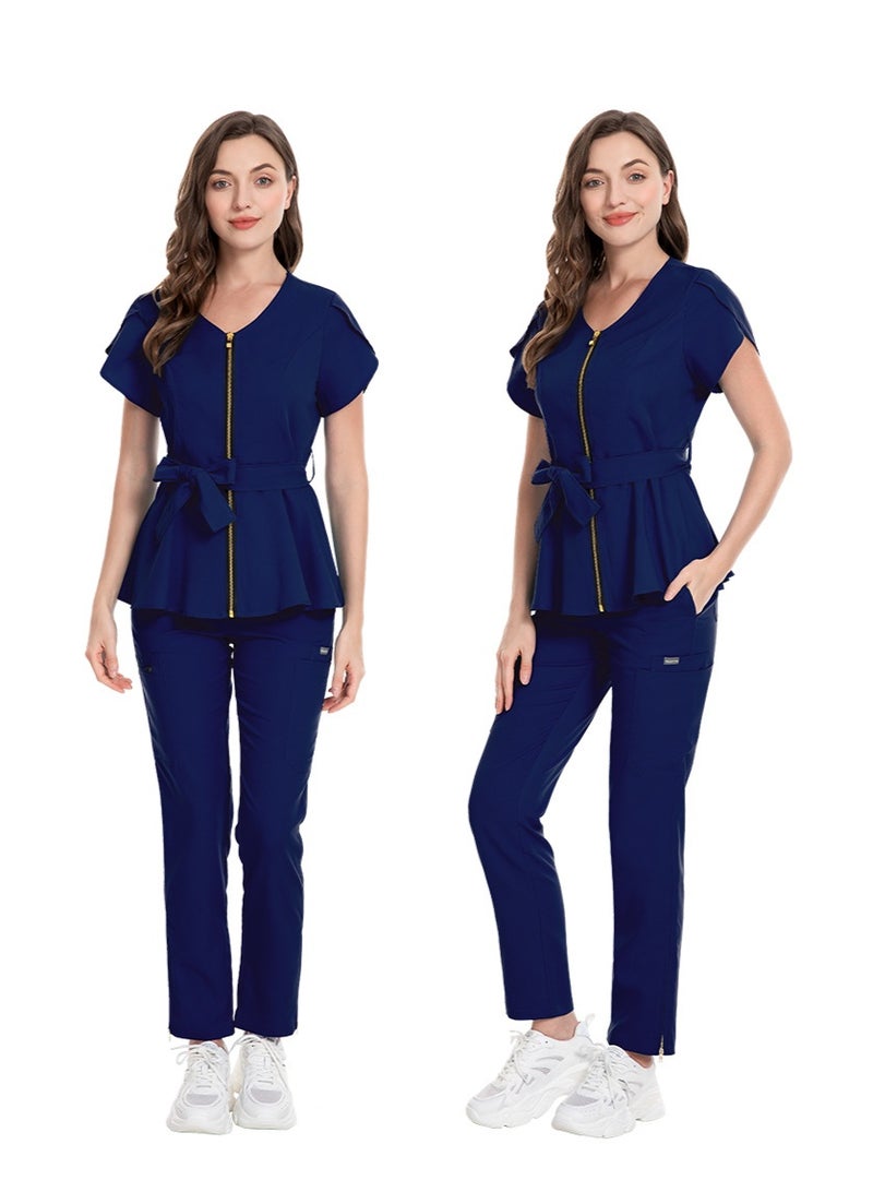 NIBEMINENT Slim Fit Beauty Salon Workwear Medical Scrubs Uniform Women Scrub Set Nursing Accessories Hospital Dental Clinic Surgery Uniform - Image 2