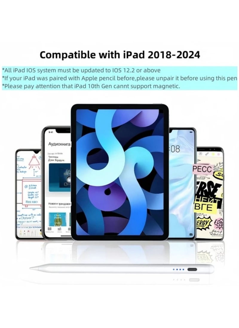 تقليدي - قلم iPad متوافق مع أجهزة Apple iPad (طرازات 2018-2024) – قلم رقمي لأجهزة iPad الجيل 10/9/8/7/6، iPad Air 5/4/3، iPad Pro 6/5/4/3، iPad Mini 6/5 - Image 1